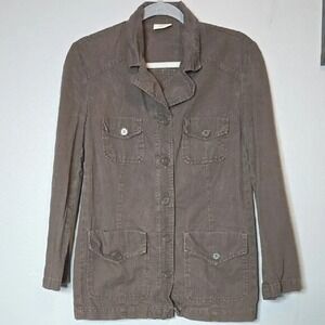 Sisley Utility Jacket, Made in Italy, Field Military Outdoor, Brown, 40 EU 8 US
